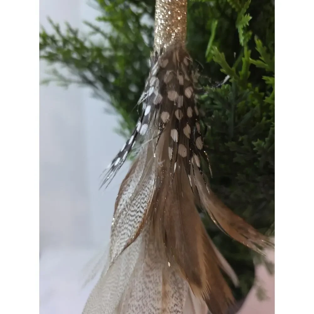 Blown Glass Finial Christmas Ornament Feathered Robert Stanley 9.5
